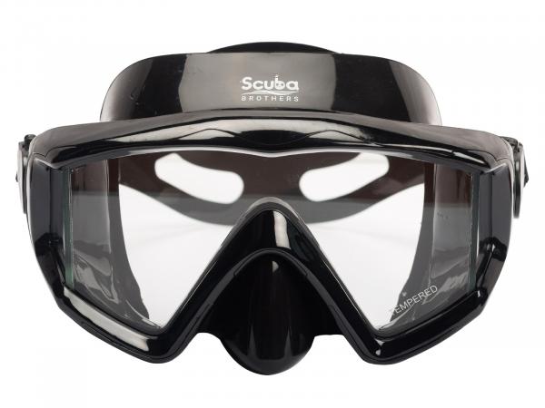 Маска SCUBA BROTHERS SIGMA BLACK, черная рамка/черный силикон